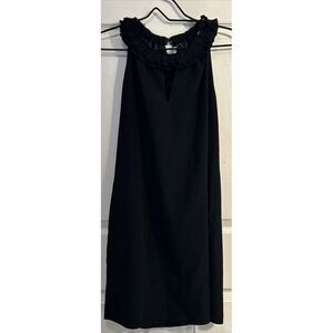 Tahari Classic Fit A-Line Black Dress‎ Knee Length Sleeveless Size 6 Lined